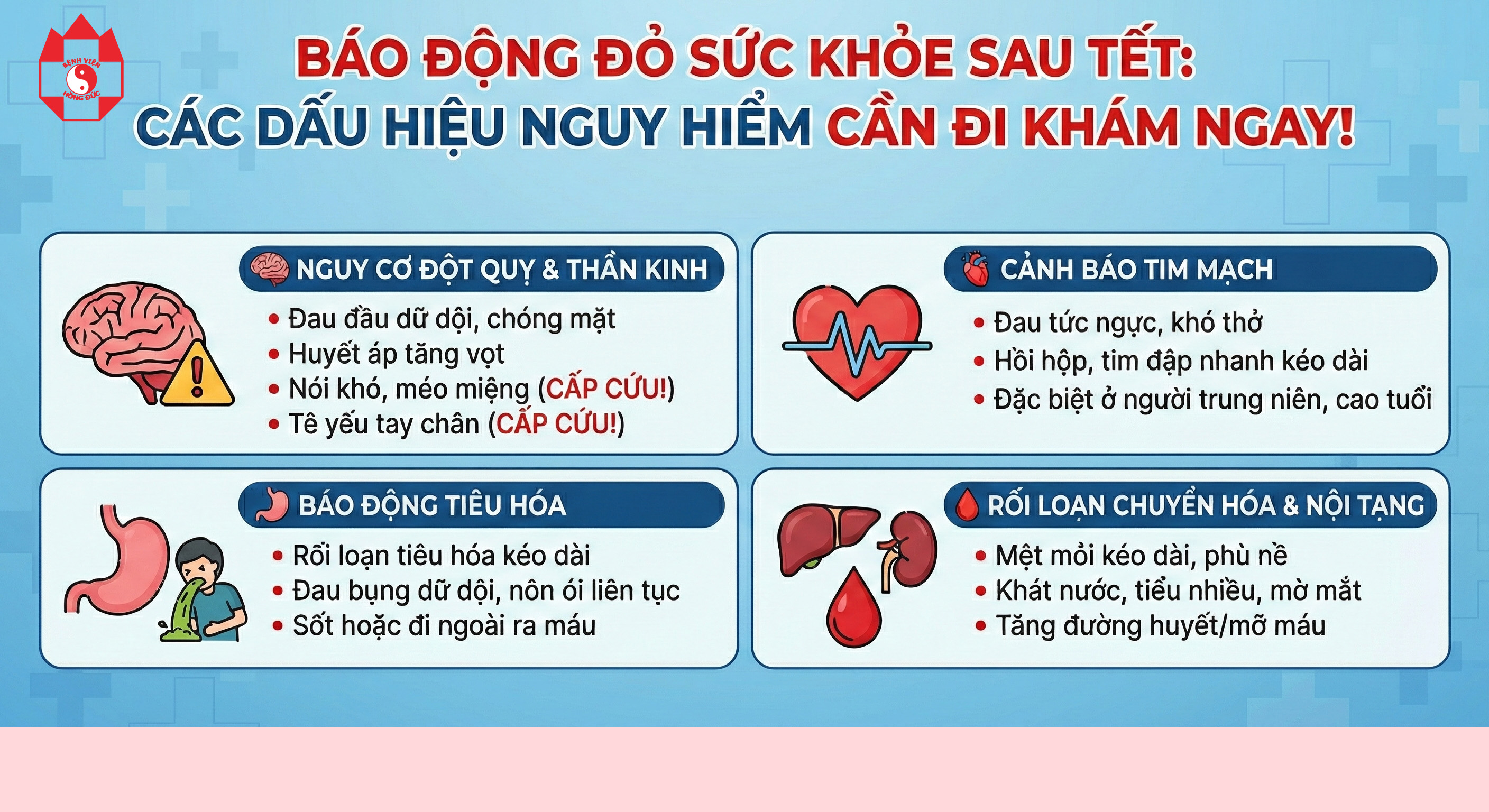 Dấu hiệu nguy hiểm sau Tết cần đi khám ngay
